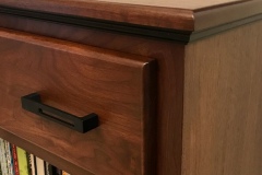 Walnut Bookcase with custom black trim